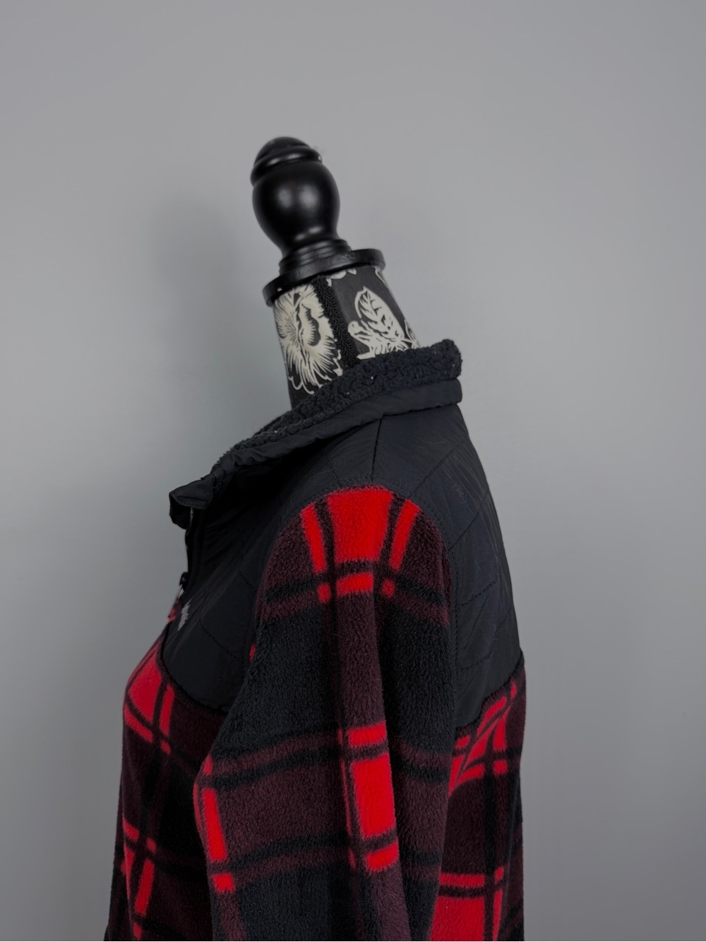 Columbia red/black buffalo plaid full zip sherpa jacket size medium - Picture 5 of 11